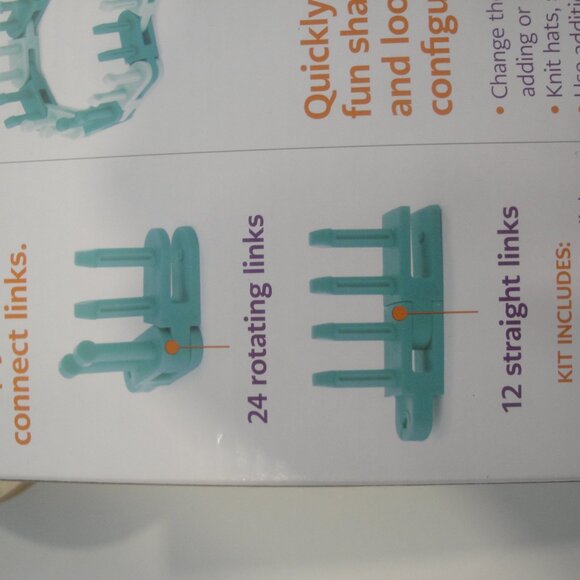 Authentic Knitting Board Flexee Chunky Loom Links, Teal & Turquoise 36 P… - Picture 4 of 4